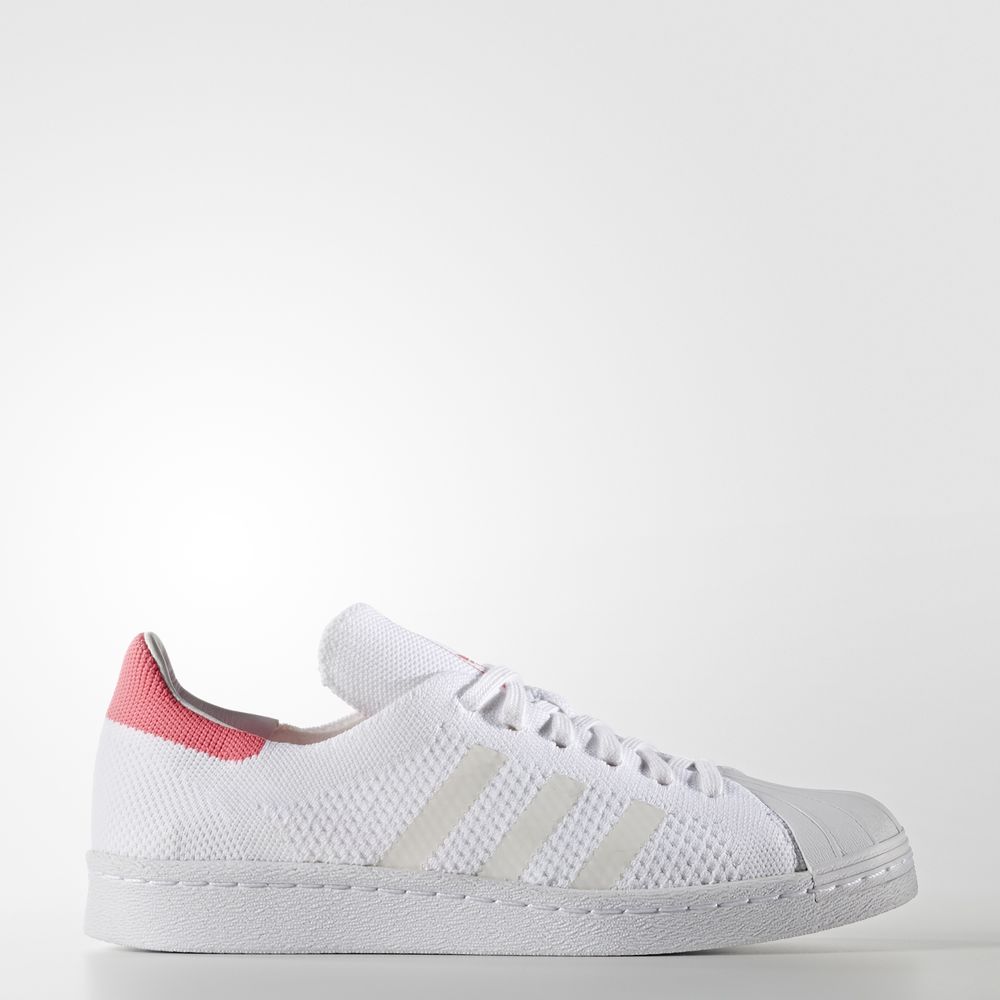 Adidas Superstar 80s Primeknit - Originals γυναικεια - Ασπρα/Ροζ,Μέγεθος: EU 36 – 54 2/3 (165KRVBJ)